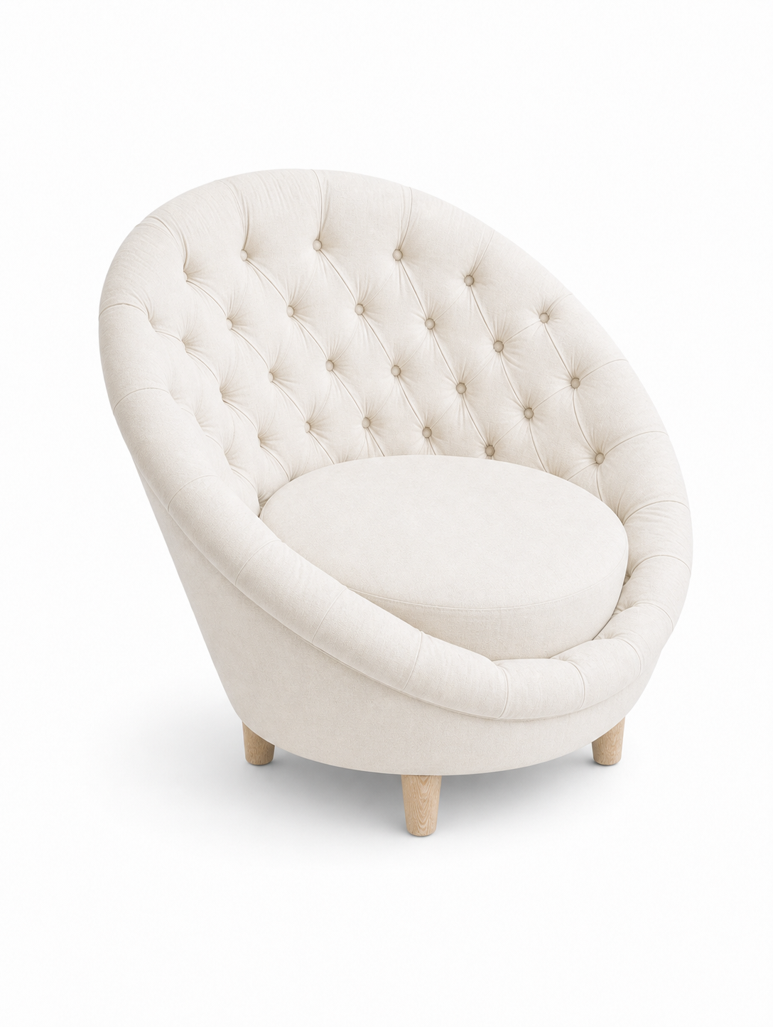 Single Seater Round Tufted Chair - Image 5