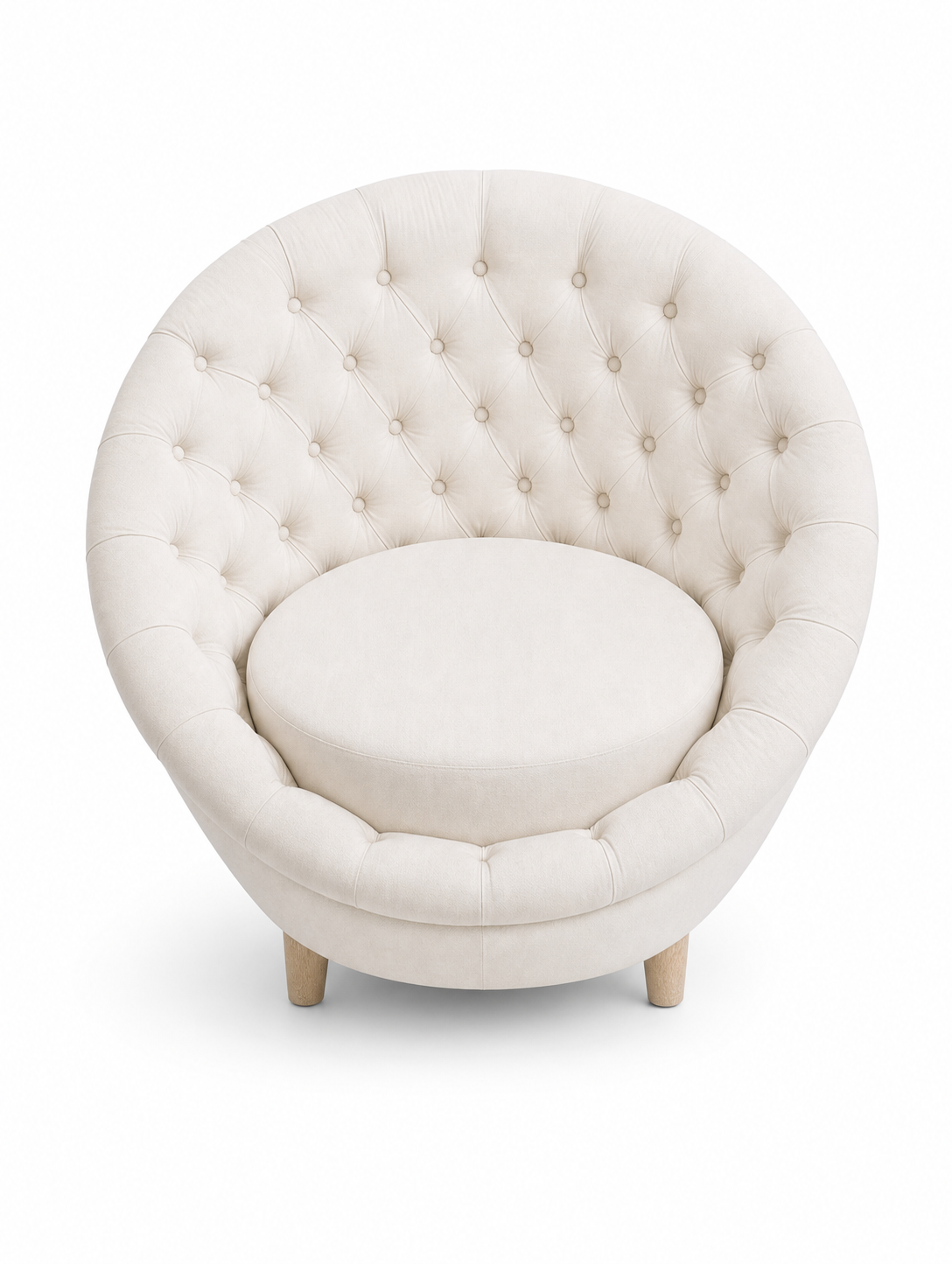 Single Seater Round Tufted Chair - Image 2
