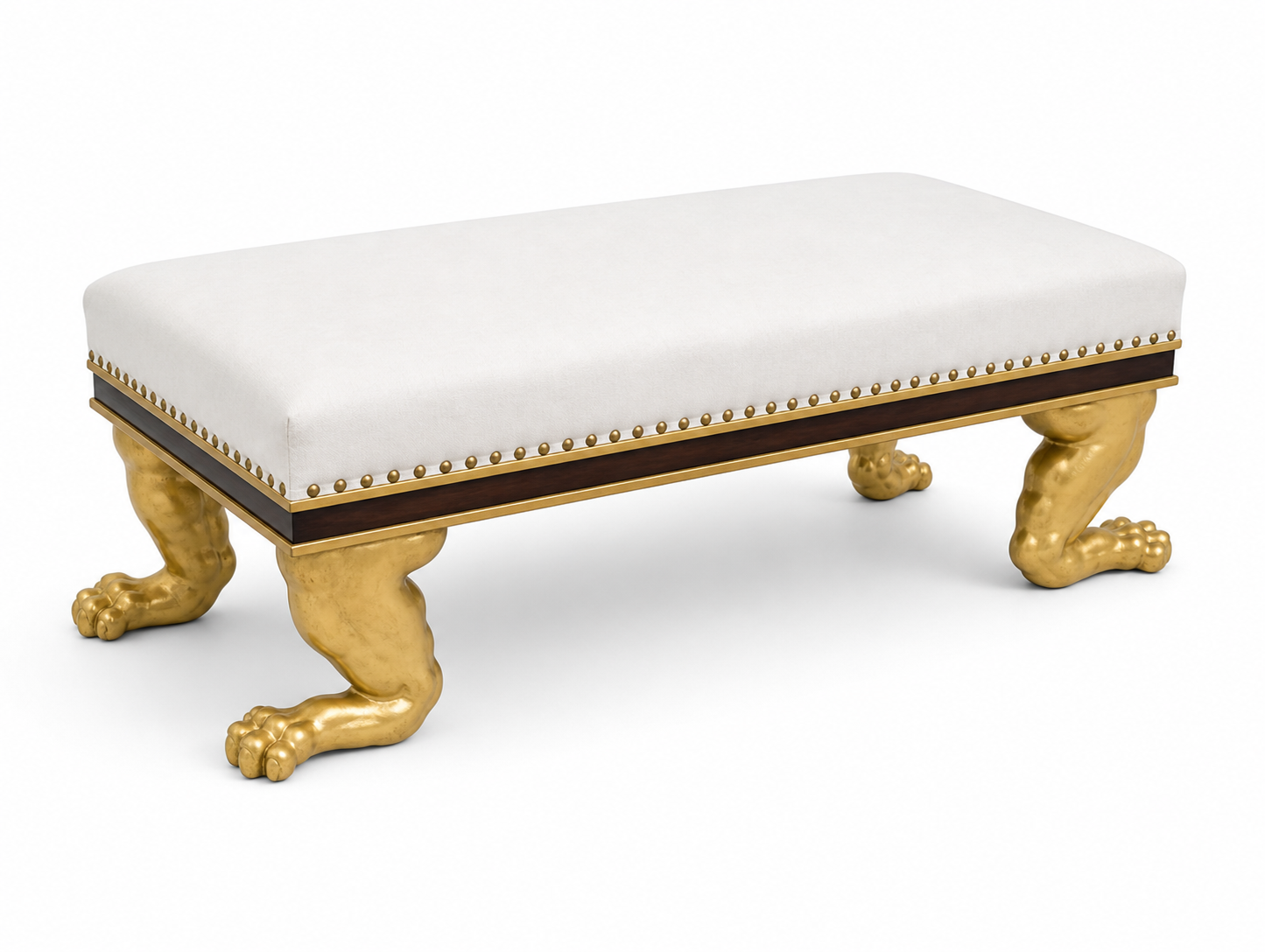 Gilded Claw Foot Ottoman - Image 2