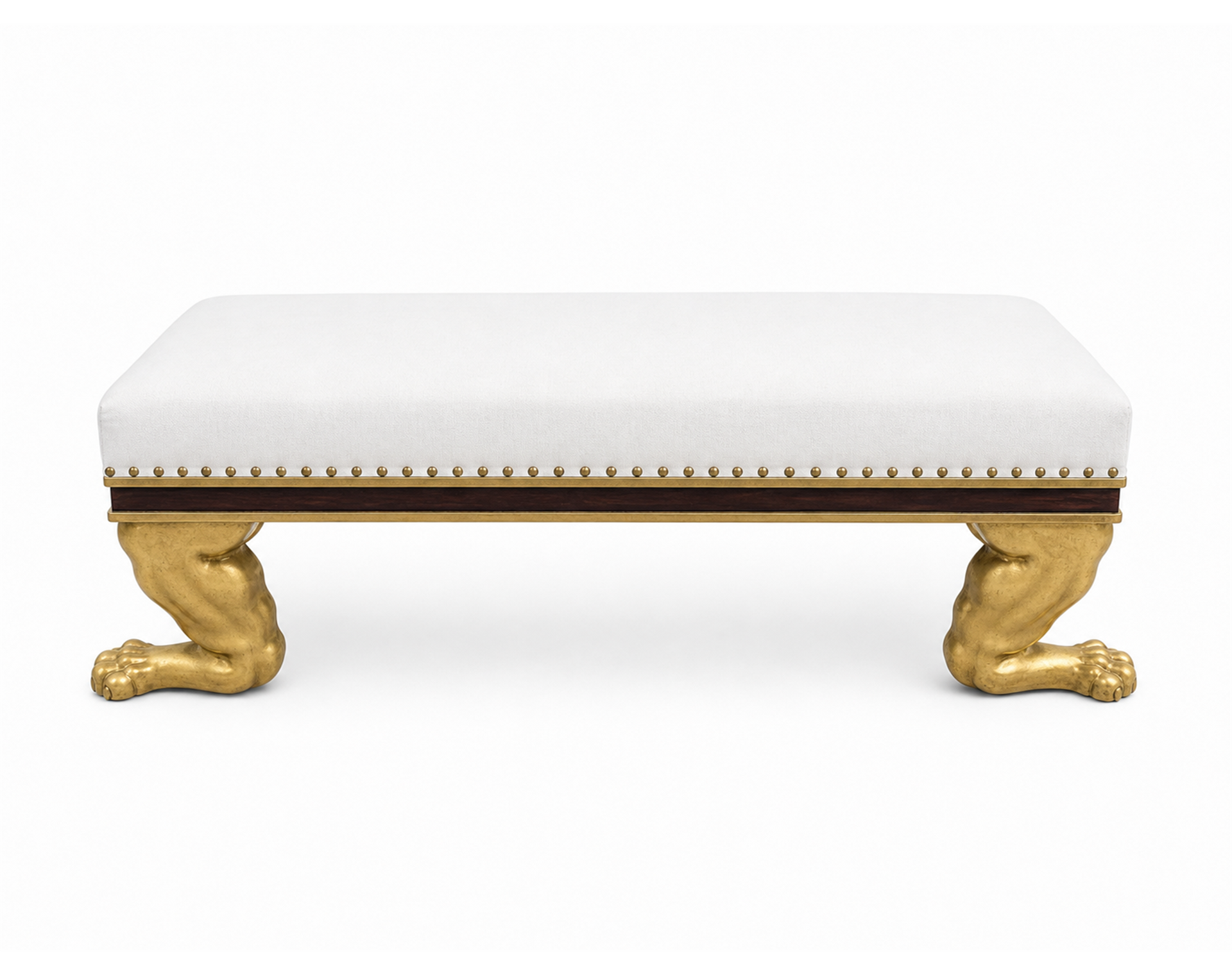 Gilded Claw Foot Ottoman