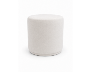 Cylinder Ottoman with Wood Base
