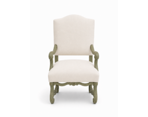 Carved Open Arm Chair With Front and Side Stretchers