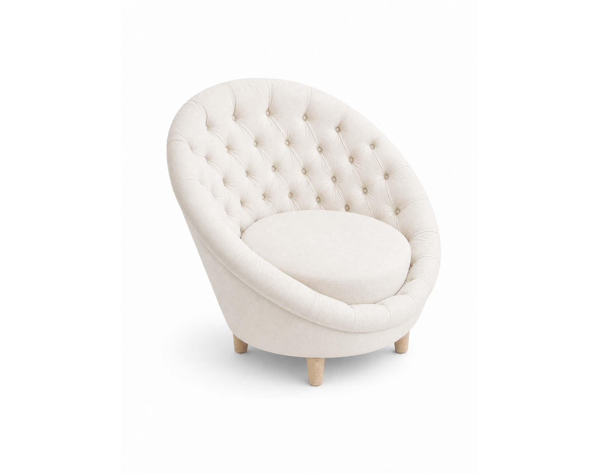 Single Seater Round Tufted Chair