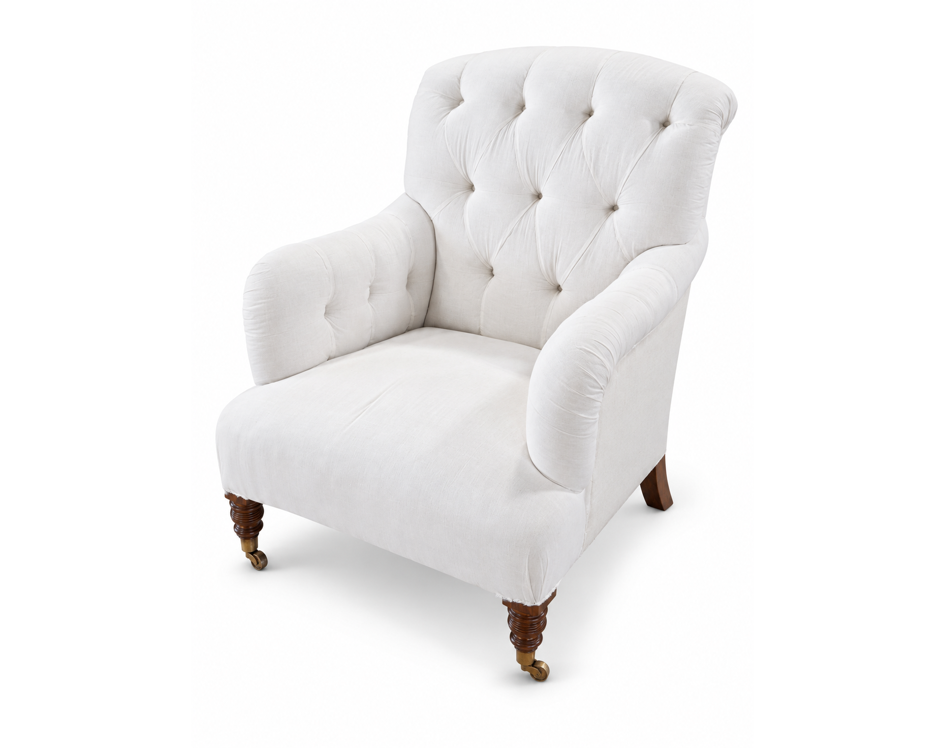 English Rolled Arm Chair - angled view