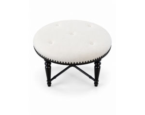 Round Upholstered Ottoman - front view