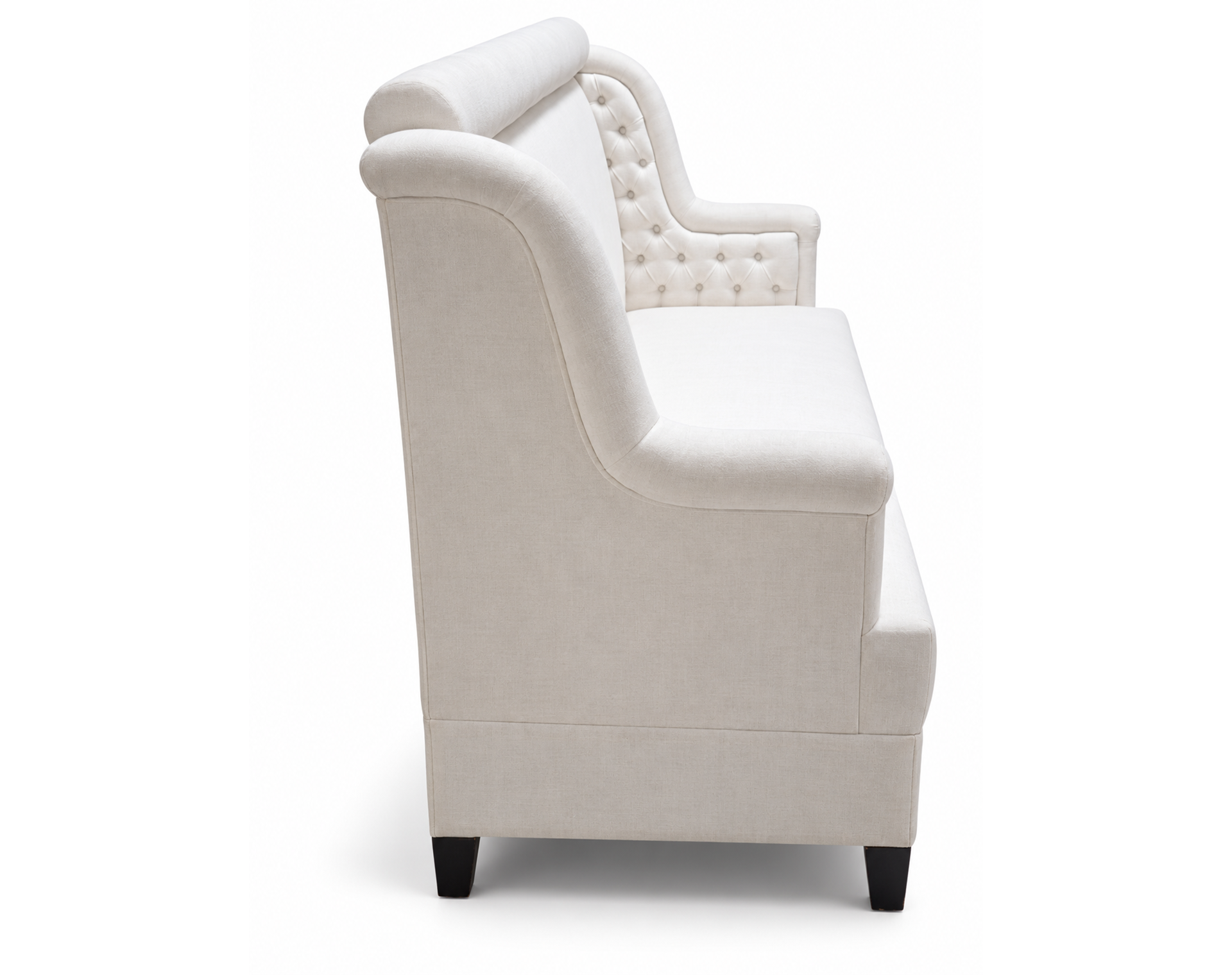 Inset and Bolster Back Banquette - side view
